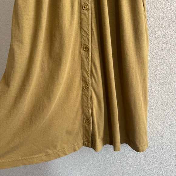 Pact Fennel The Portside Organic Cotton Linen Front Button Dress V Neck - Picture 9 of 15